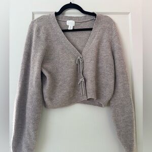 H&M Soft Gray V-Neck Cardigan
